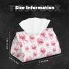 Foldable Tissue Box Cover with Cute Pink Jellyfish Print, PVC Leather, Long Holder for Home, Office, Car and Tabletop view 2