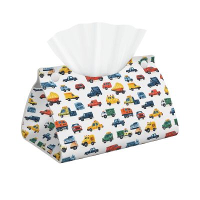 Foldable Cartoon Car Tissue Box Cover, PVC Leather, Modern Long Design
