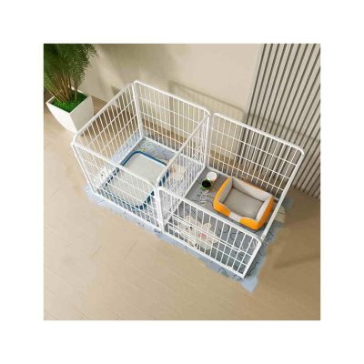 Foldable Pet Playpen, Sturdy Indoor/Outdoor Dog Enclosure for Puppies, Portable Removable Cage, White, 100 x 50 x 50 cm