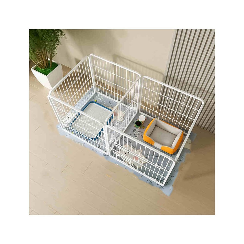 Foldable Pet Playpen, Sturdy Indoor/Outdoor Dog Enclosure for Puppies, Portable Removable Cage, White, 100 x 50 x 50 cm