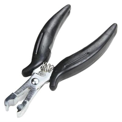 Hair Extension Pliers, 1 Piece, Stainless Steel, Black Handle, C-Type