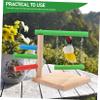 ibasenice Wooden Parrot Stand, Natural Bird Perch for Cage or Table view 4