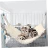 BUGUUYO Warm Cat Hammock Bed, Soft and Sturdy with Metal Attachment, White view 3