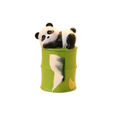 Panda Resin Tissue Box Holder, Chinese Style