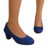 Women's Blue Platform Pumps with Chunky Heel, Size 39 view 2