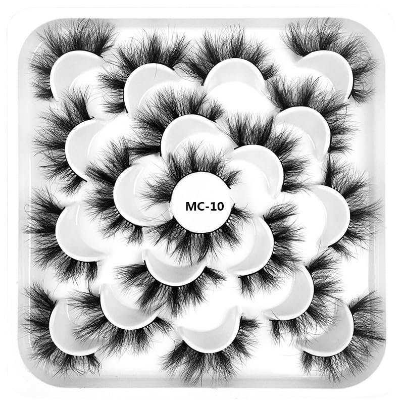 suxuMhao 30 Pairs Faux Mink Lashes, Natural Look, 8D Volume, MC-10