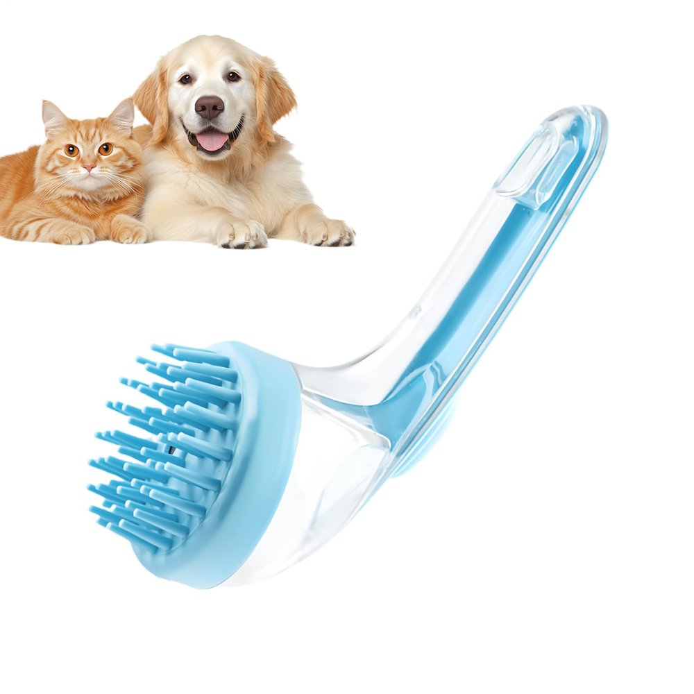 Dog Bath Brush with Handle for Dogs and Cats