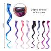 Zcbzbn 24-Piece Clip-In Hair Extension Set, Colorful Gradient Hair Clips for Girls view 2