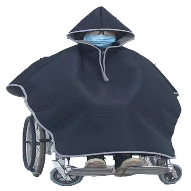 Luxurise Poncho Blanket for Wheelchair Users, Thickened Fleece Shawl