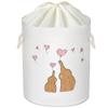 HOTUT Baby Laundry Basket, 58 L Foldable Canvas Storage Basket with Drawstring view 1