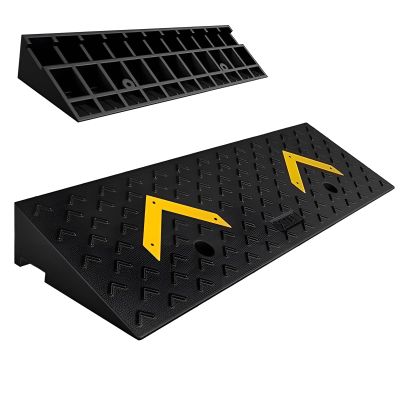 XQJLBZA Rubber Curb Ramp, Heavy-Duty Non-Slip Threshold Ramp with Stable Grid Structure for Cars, Wheelchairs, Scooters, Bicycles, and Motorcycles (100 x 30 x 11)
