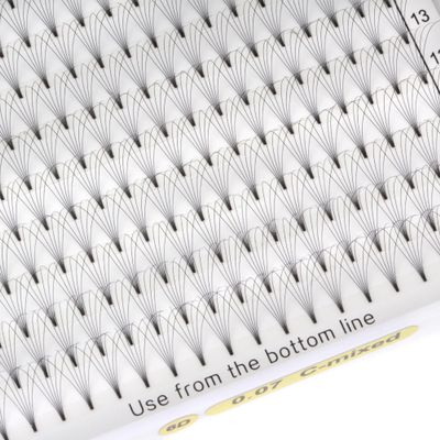 MuxAnzu Eyelash Extensions, Pre-Made Lash Fans, Short Stem, 3D/4D/5D/6D, Ultra-Dark Black, 16 Rows (8–15 mm Mixed, 6D 0.07 C)