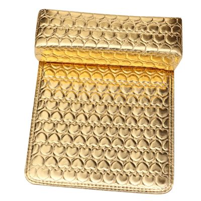 Gatuida PU Leather Hand Rest Cushion Set with Heart Pattern, Gold