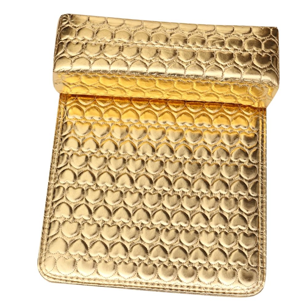 Gatuida PU Leather Hand Rest Cushion Set with Heart Pattern, Gold