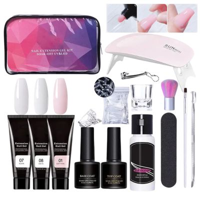 Poly Builder Gels – Nail Extension Gel Kit with Curing Lamp