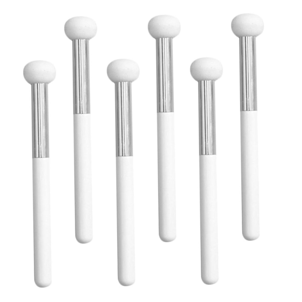 6-Piece Mushroom Concealer Brush Set, White Wood Handles