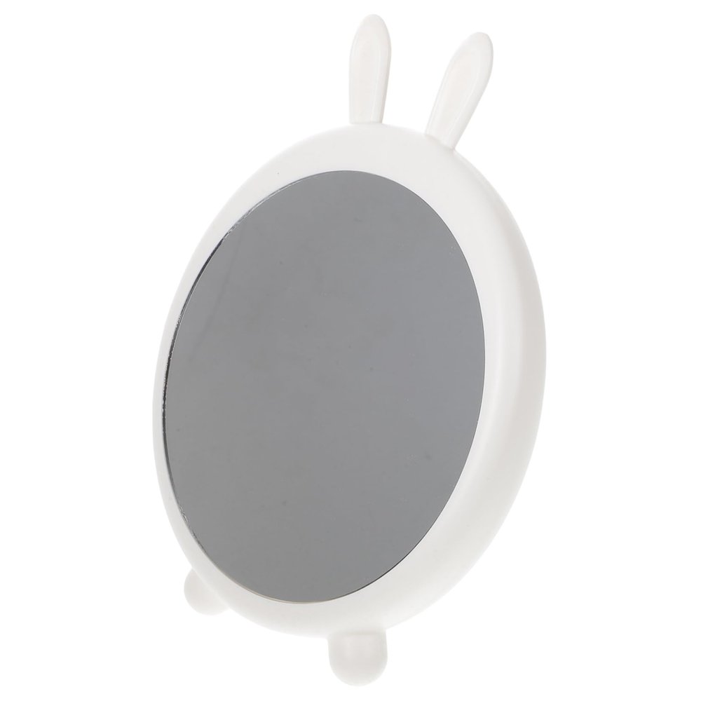VALICLUD Elegant Lady Makeup Mirror with Cute Rabbit Ears, White Desktop Cosmetic Mirror with Lighting