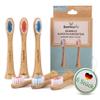 BAMBUNA Replacement Brush Heads Compatible with Philips Sonicare | Bamboo Toothbrush Heads | Medium | PLA Connector | Vegan | BPA-Free | Sustainable | 6-Pack | Blue/Pink view 1