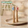 BAMBUNA Replacement Brush Heads Compatible with Philips Sonicare | Bamboo Toothbrush Heads | Medium | PLA Connector | Vegan | BPA-Free | Sustainable | 6-Pack | Blue/Pink view 3