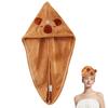 FloralGrace Capybara Microfiber Hair Towel Turban, Quick-Drying, Super Absorbent, with Button view 1