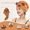 FloralGrace Capybara Microfiber Hair Towel Turban, Quick-Drying, Super Absorbent, with Button view 4