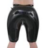 VIYOLI Black Inflatable Sexy Latex Long-Leg Boxer Shorts, Fully Covered Front, Cut-Out Back, Zipper, XXL view 3