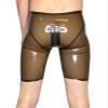 VIYOLI Men's Latex Shorts Underwear with Crotch Zipper, Blue, S view 1