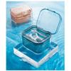 3-Piece Retainer Case with Strainer & Drain, Leakproof for Invisalign/Dentures (Portable, 12 × 8 cm), Includes Cleaning Case (Blue, 3-Pack) view 2