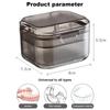 3-Piece Retainer Case with Strainer & Drain, Leakproof for Invisalign/Dentures (Portable, 12 × 8 cm), Includes Cleaning Case (Blue, 3-Pack) view 4