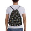 Ghjkfbf Drawstring Backpack with Dog Paw Print, Black, Medium view 2