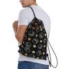 Ghjkfbf Drawstring Backpack with Dog Paw Print, Black, Medium view 3