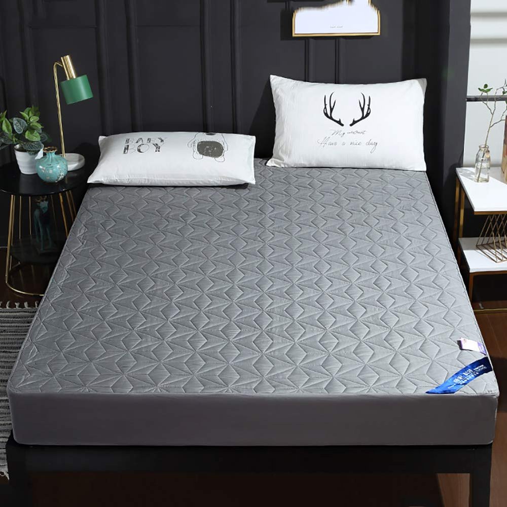 Waterproof Breathable Mattress Protector Topper, Anti-Allergy, Gray, 180 x 220 cm (71 x 87 in.)