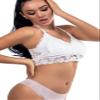 Maiclaice 2-Pack Women's Lace Wireless Bralette with Padding, Nude/White, Medium view 2