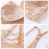 Maiclaice 2-Pack Women's Lace Wireless Bralette with Padding, Nude/White, Medium view 4