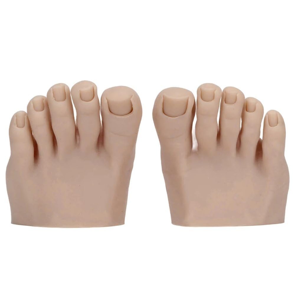 Dinntty 1 Pair Silicone Practice Feet for Nail Art and Tattoos