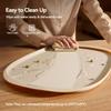 FEELNEEDY Dog Bowl Mat, Non-Slip Silicone Mat with Raised Edge, Anti-Leak, Easy to Clean (45x30cm, Beige) view 3