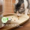 FEELNEEDY Dog Bowl Mat, Non-Slip Silicone Mat with Raised Edge, Anti-Leak, Easy to Clean (45x30cm, Beige) view 4