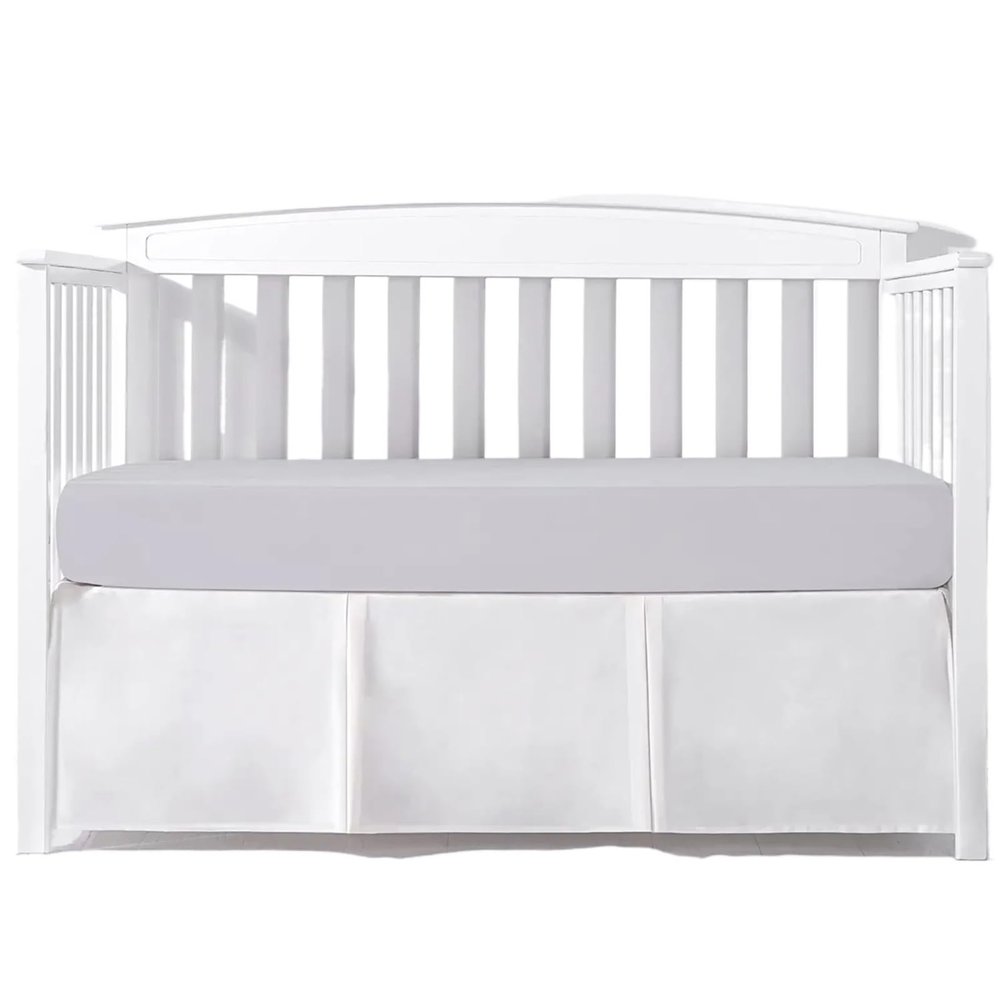 EKalgretrA Pleated Crib Skirt, White, 28 x 52 x 14 in