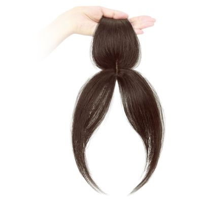 Clip-In Side Bangs Hair Topper, Dark Brown