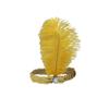 Blausky Vintage Feather Headband for Women, Gold view 1