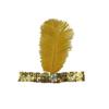 Blausky Vintage Feather Headband for Women, Gold view 2