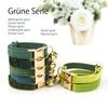 Soft Faux Velvet Cat Collar, Custom Cat Tags, Neck 16–32 cm (Green Stars) view 4