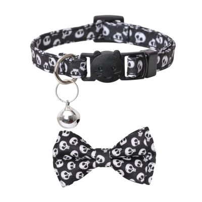 Dog Collar with Bow Tie | Removable Halloween Bow Tie with Bell