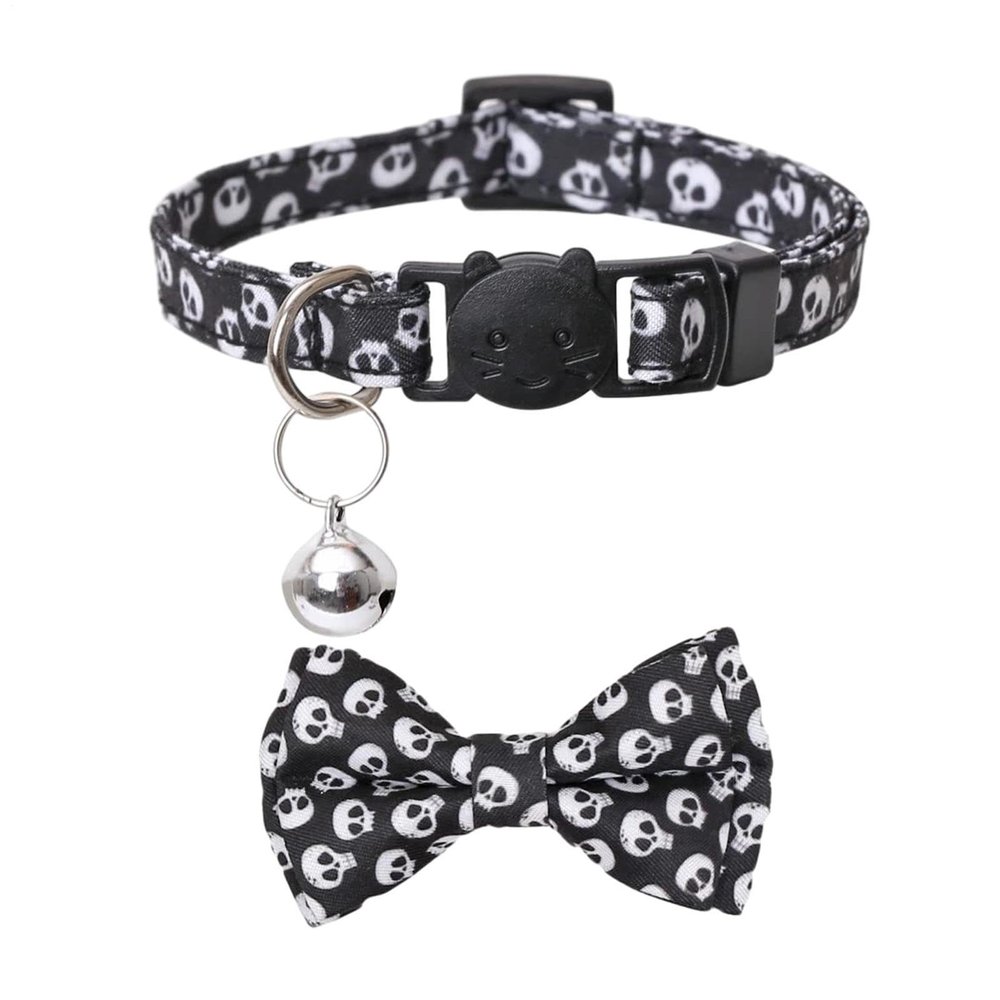 Dog Collar with Bow Tie | Removable Halloween Bow Tie with Bell