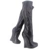 RJXGECUF 18 cm Wedge Heel High Boots, Stretch Patent Leather, Black, Size 42 view 1