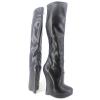 RJXGECUF 18 cm Wedge Heel High Boots, Stretch Patent Leather, Black, Size 42 view 2