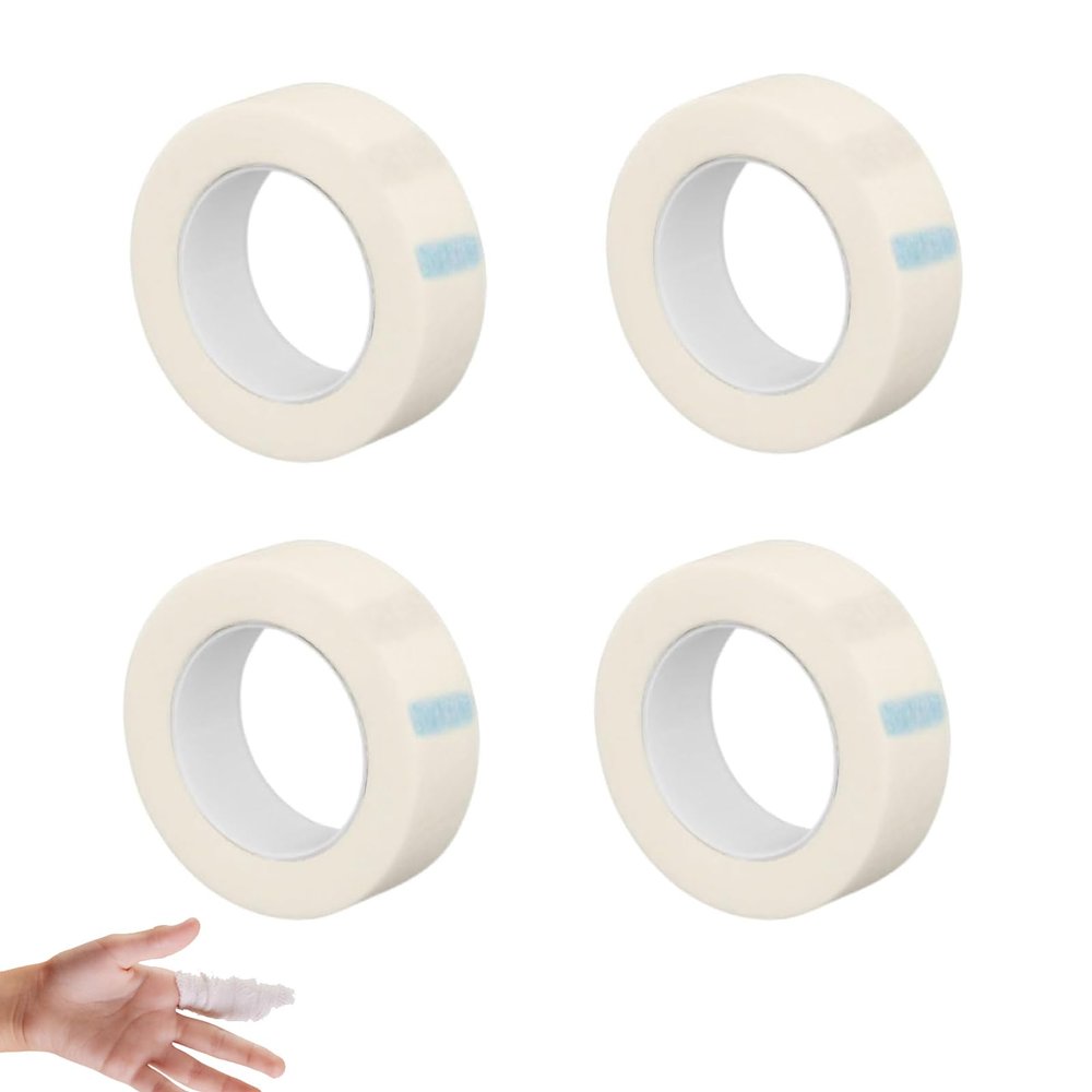 DJHUHN 4-Roll Medical Tape, 1.25 cm x 9.1 m, Breathable Micropore Sports Tape