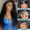 Brazilian Human Hair Lace Front Wig, Deep Wave, 180% Density, 13 x 4, Curly, Natural Black view 2