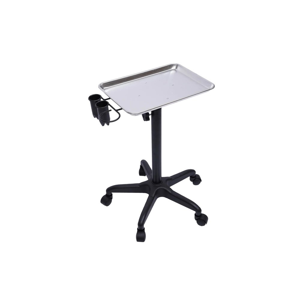 Huangj-0527 Aluminum Salon Rolling Cart for Hair, Tattoo & Cosmetic Tools, Silver