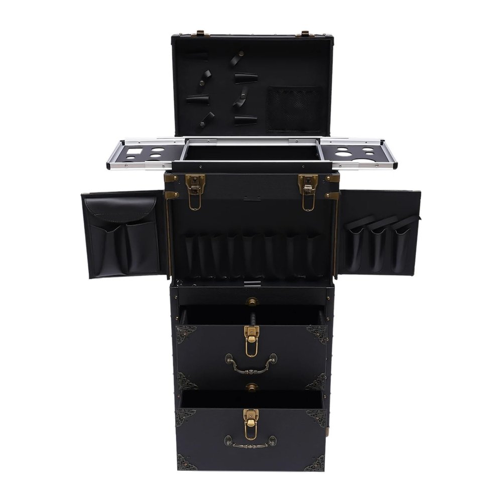 Lockable Rolling Salon Makeup and Hairstyling Cart